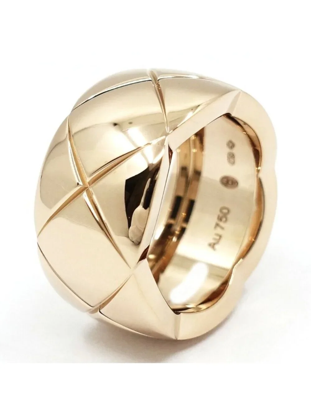 Chanel 18K Pink Gold Coco Crush Ring Large